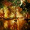 Swamp Fire - Oil Paintings - By Joan Butler-Gore, Impressionism Painting Artist